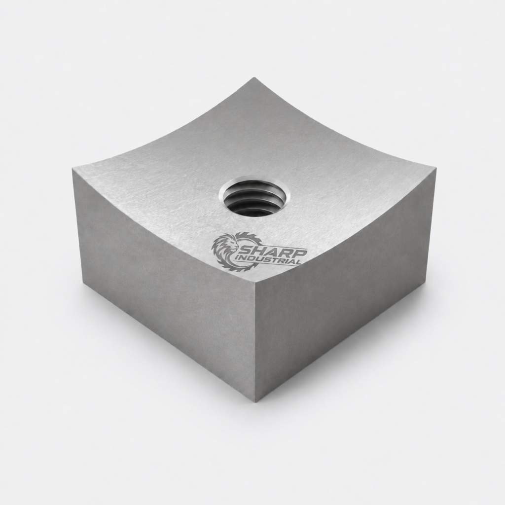 Cuchilla cuadrada 38x38x21 mm M12 para Herbold y Palbase con logotipo completo Sharp Industrial grabado a láser