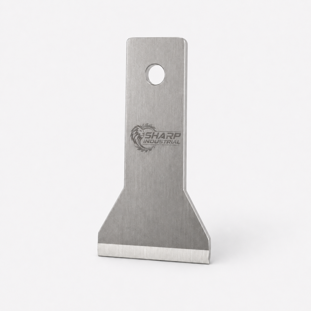 Cuchilla de peletizador Erema con logotipo completo Sharp Industrial grabado a láser