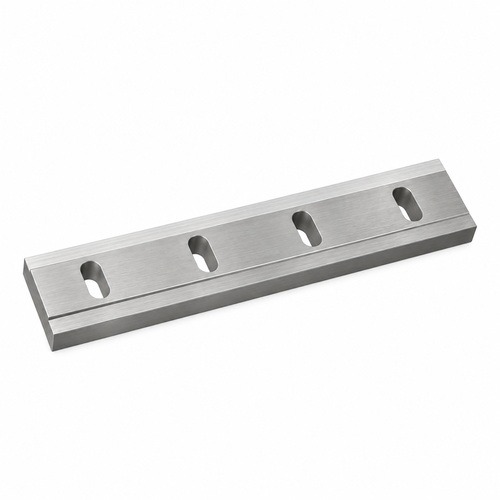 500×105×34 mm · Faca de estator compatível com Eldan FG — vista secundaria en acero satinado sobre fondo blanco