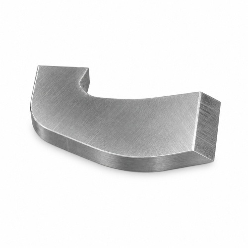 38×23×3,9 mm · Faca de peletizador compatível com Starlinger recoSTAR / recoSTAR PET — vista secundaria en acero satinado sobre fondo blanco