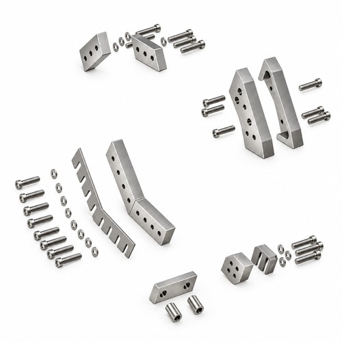 Conjunto de piezas 1521 en 3D de acero satinado