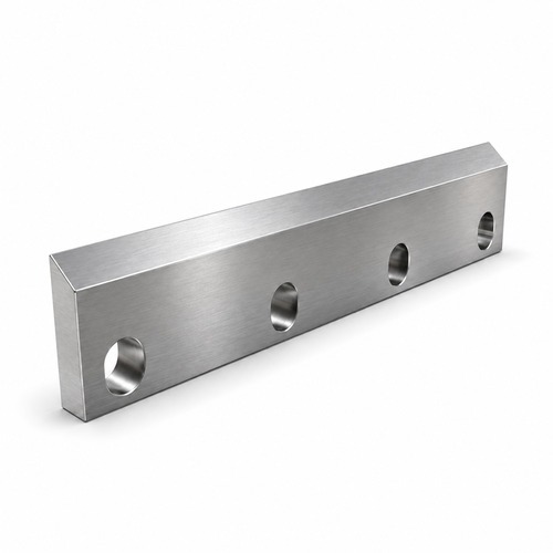 Barra perforada 1737 en 3D de acero satinado