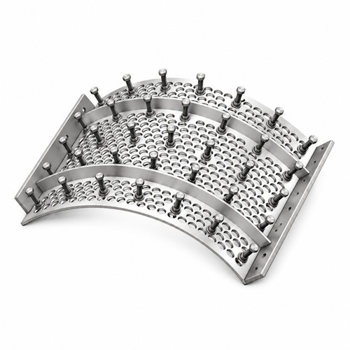 736×718×202×10 mm · Criba industrial compatible con STF