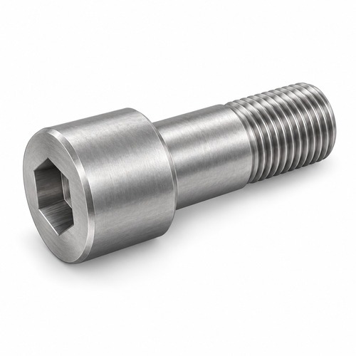 65×M30 mm · Tornillo especial compatible con Previero MU 812 — imagen 3D en acero satinado, formato 500×500 px