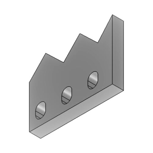 206,5×150×28/45 mm · Cuchilla dentada compatible con Weima 1500 – Sharp Industrial