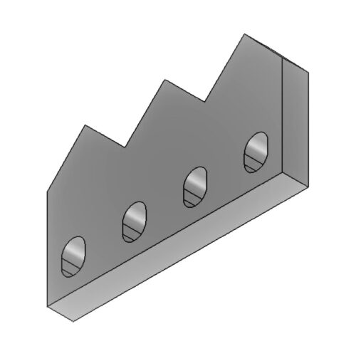 251×150×28/45 mm · Cuchilla dentada compatible con Weima 1500 – Sharp Industrial