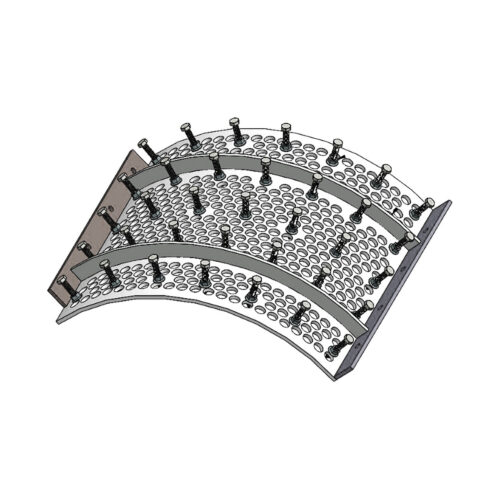 736×718×202×10 mm · Criba industrial compatible con STF