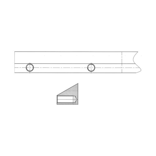 595×58×58 mm · Cuchilla para molino granulador compatible con Previero MU 812 – Sharp Industrial