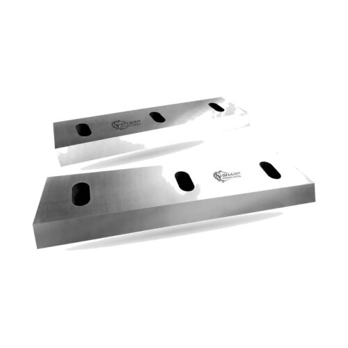 Cuchillas Silmisa con tres ranuras por pieza y pequeños logotipos Sharp Industrial grabados entre las ranuras