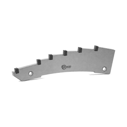 Peine STF Dry Label Scraper 240x55x10 mm con seis insertos y pequeño logotipo Sharp Industrial grabado entre los orificios
